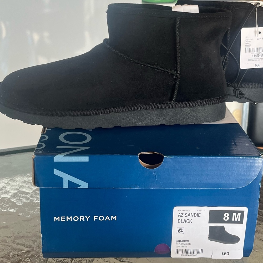 Women's Black Memory Foam Ankle Boots